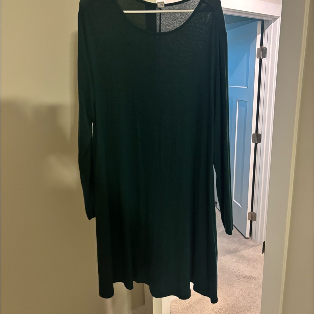Old Navy Dark Green Long Sleeve Dress